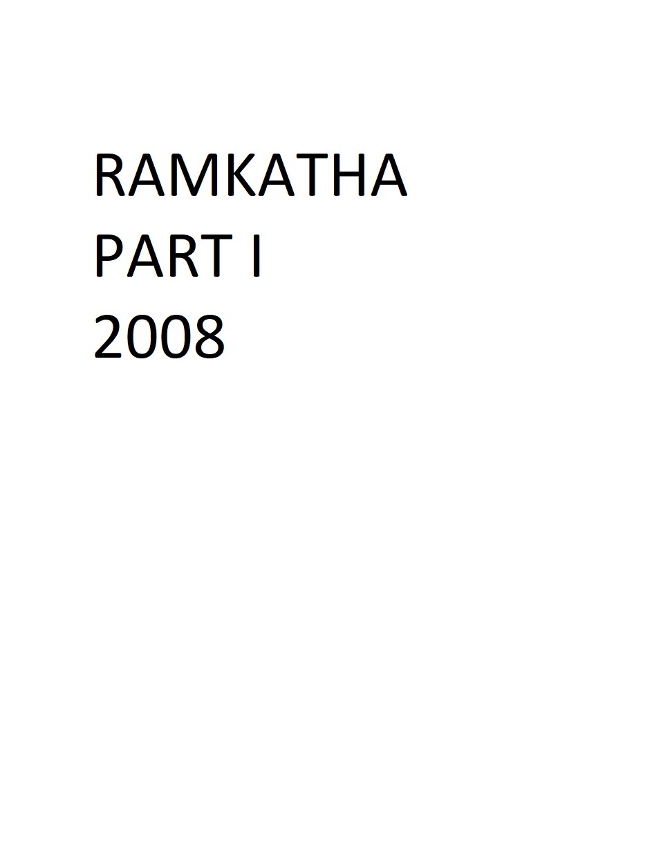 RAMKATHA PART I